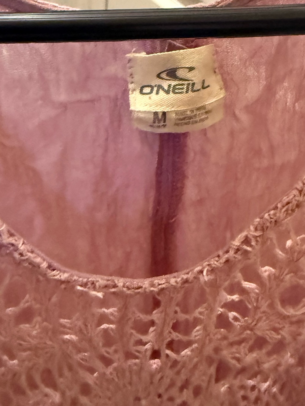 O'Neill Dusty Pink Crochet Front Beach Cover Up - Picture 6 of 6